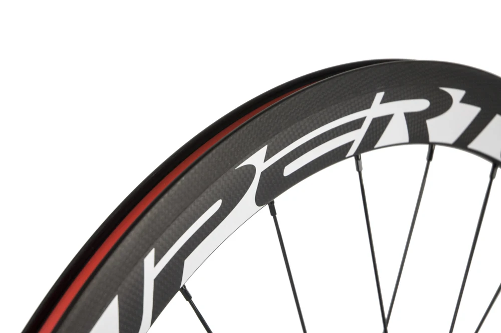 Best Free shipping 50mm 700C road bicycle carbon wheels bright black bicycle wheels clincher carbon wheelset 5