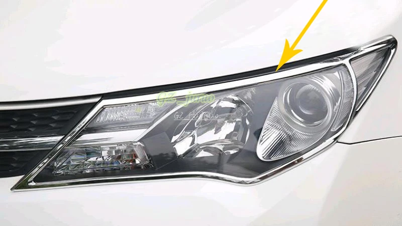 

2PCS Chrome Car Headlight Front Light Lamp Cover Trim For Toyota RAV4 2013 2014 2015