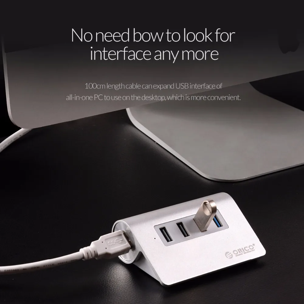  ORICO USB Splitter USB2.0 USB3.0 Two types Aluminum Alloy Desk USB Hub For Mac Design Phone Tablet 