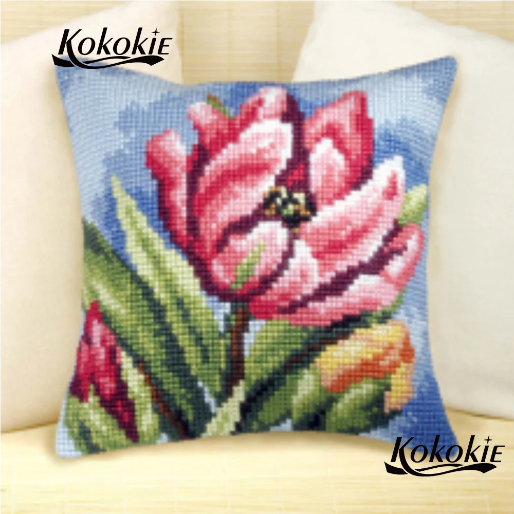 Подушки ручной работы вышивка наволочка из пряжи цветочный узор Набор для