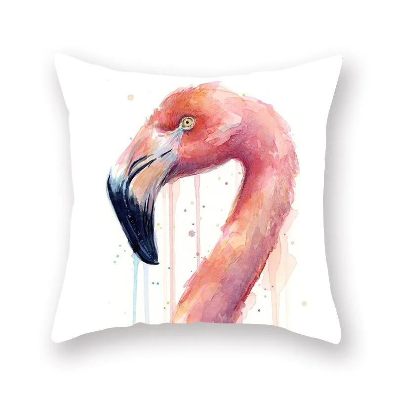 Nordic свежий чехлы розовый Фламинго акварель Подушка Чехол для дивана кровати Гостиная декоративные настенные наклейки Home Decor мягкие чехлы с размером 45*45 - Цвет: Flamingo-10