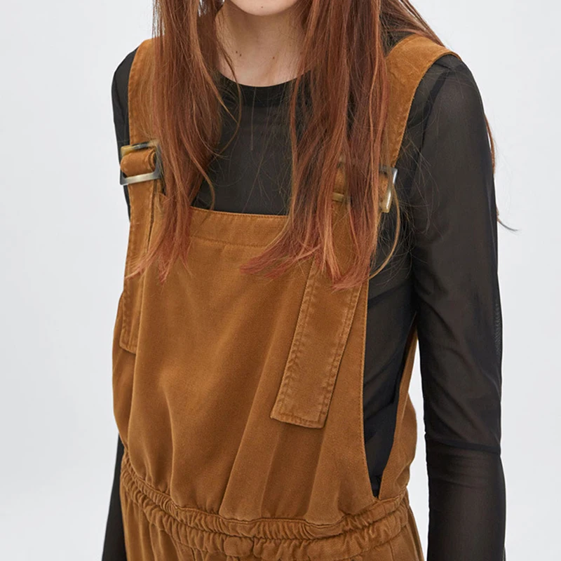 Europe and the United States spring new wide leg pants loose casual jumpsuit solid color sling waist pants ST-2969001 Europe and the United States spring new wide leg pants loose casual jumpsuit solid color sling waist pants ST-2969001