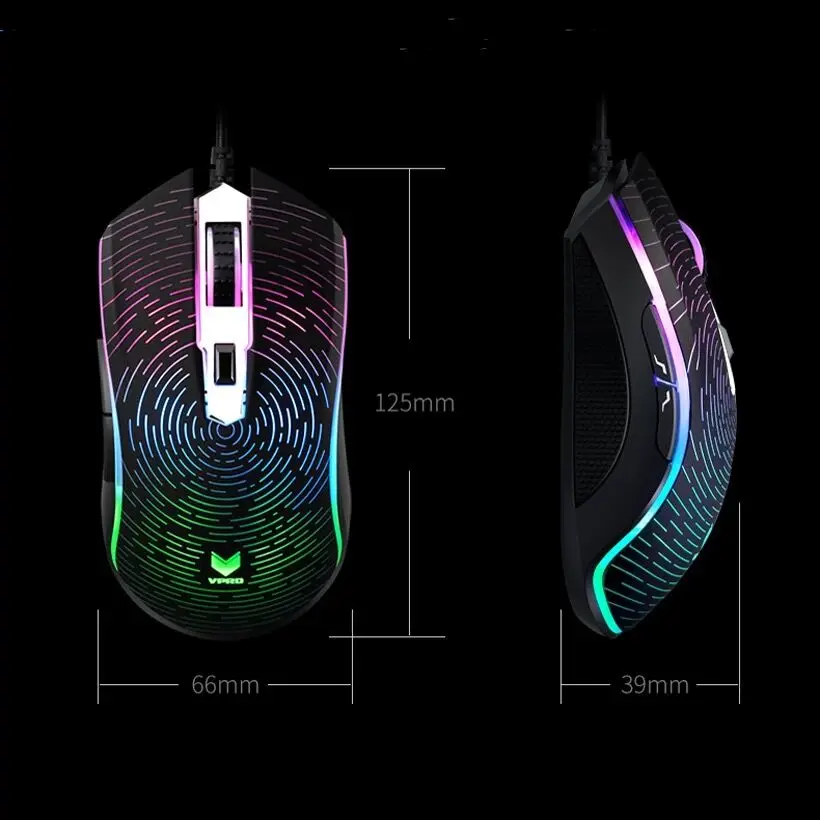 Новинка Rapoo V25S 7000 точек/дюйм 7 программируемых кнопок Оптический сенсор P3320 RGB