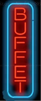 

Buffet Vertical neon sign Handcrafted Light Bar Beer Pub Club signs Shop Store Business Signboard diet food drink 17"x14"