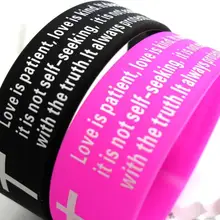 1 коринфян 13:4 Библейский стих крест силиконовые свадебные браслеты мужские и женские браслеты Юбилейная бижутерия оптом