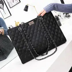 Европейский стиль ретро сумочки 2019 мода новый высококачественный Искусственная кожа Для женщин дизайнерская сумка большой тоут цепь сумка