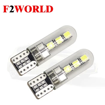 

2 PCS OF Perfect led T10 6SMD-2835 194 W5W LED COB Car Super Bright Signal Clearance Width Parking Light with Glass Cover