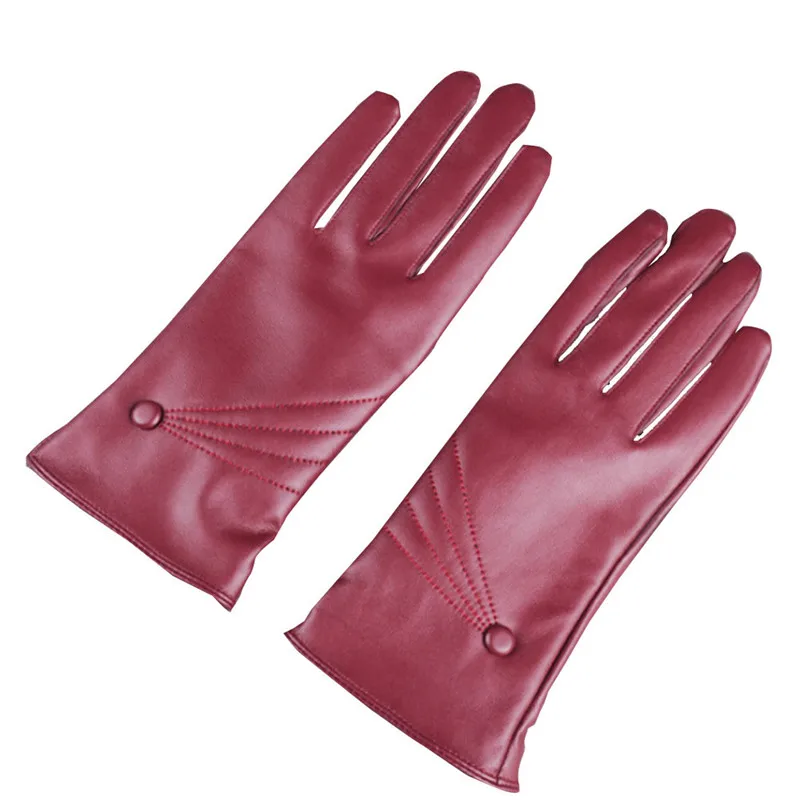  Luxurious Women Girl Leather Winter Super Warm Gloves Cashmere Hand Gloves guantes eldiven handschoenen 40FE1502