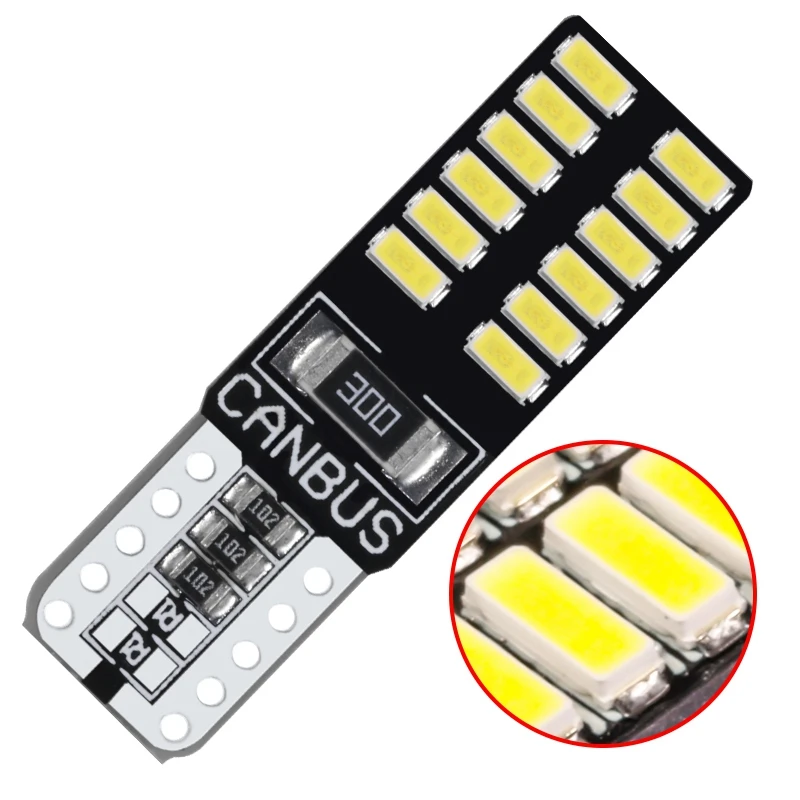 

10Pcs T-10 24Smd Led Light Bulb Car No Error 3014 12V Super Bright Clearance Bulb Lamp
