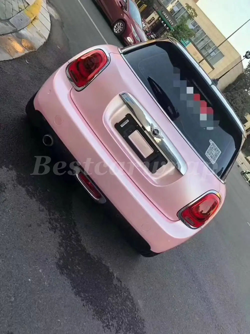 baby pink satin chrome metallic vinyl wraps car wrap film KMPF HXIS 3m (1)