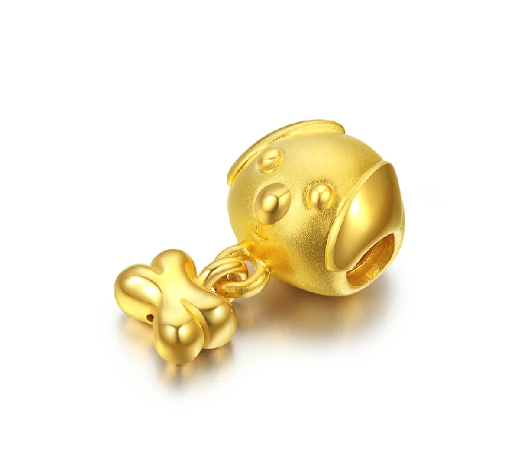 

Pure 24K Yellow Gold Pendant 3D Cute Dog Bone Pendant 1.08g