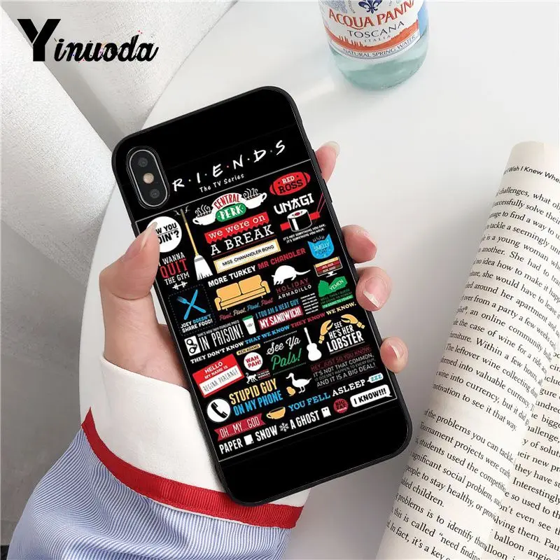Yinuoda ТВ шоу друг ТПУ мягкий силиконовый черный чехол для телефона iPhone 8 7 6 6S Plus X XS MAX 5 5S SE XR 10 Чехол