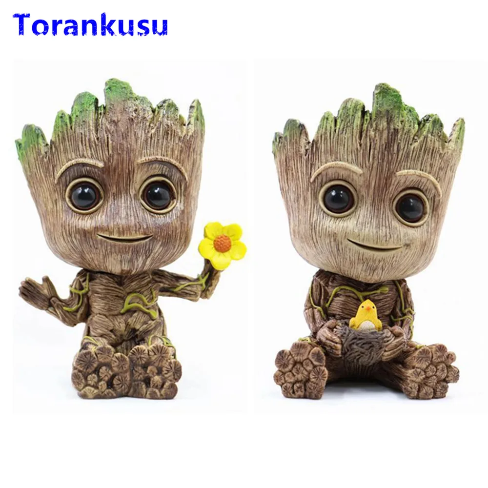 

Avengers Cute Tree Flowerpot Pen Pot Figure Groot Figura Figma Doll Model Toys For Children Gift Kawaii Figurine PVC Anime XP