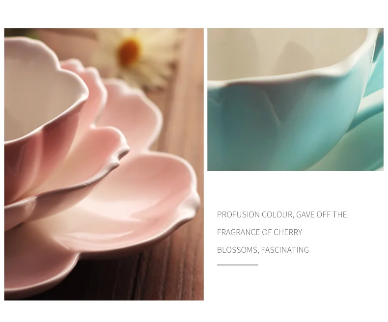 Чашка Сакура, европейская маленькая Роскошная керамическая кофейная чашка, набор посуды, чайный набор, английская Цветочная чайная чашка, кофейная чашка, блюдо, набор из 3 предметов