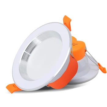 

LED 3 Color Downlight Discolourable 6W Light Fixtures Round Recessed Lamp AC220V Led Bedroom Kitchen Indoor Spot LED Lighting