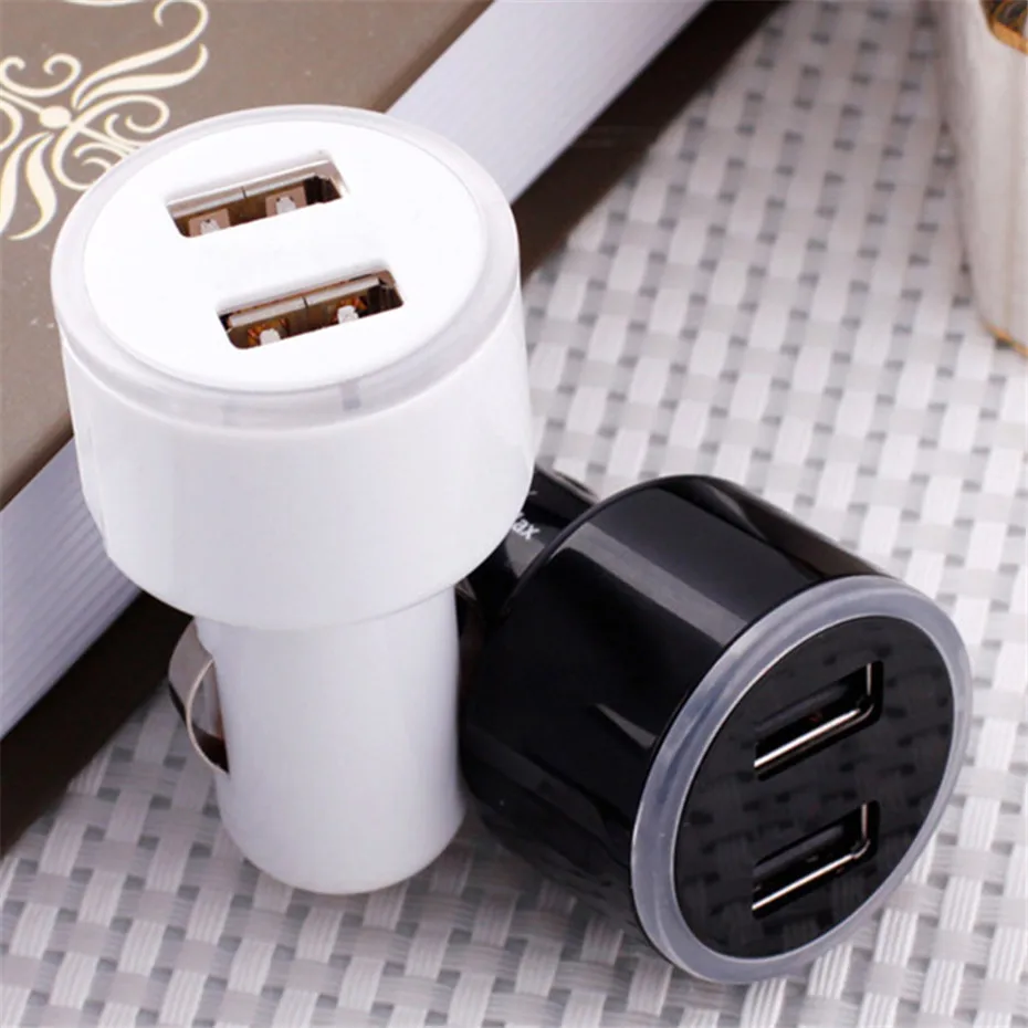 200pc-Universal-coche-de-Cargador-cigarette-lighter-blue-Halo-LED-light-Double-Dual-USB-Car-Charger