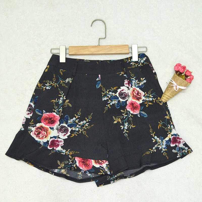 Woman High Waist Shorts 2019 Womens Floral Printed Casual Loose Short Bottom Ladies Sexy Boho Beach Shorts Summer Fashion Shorts