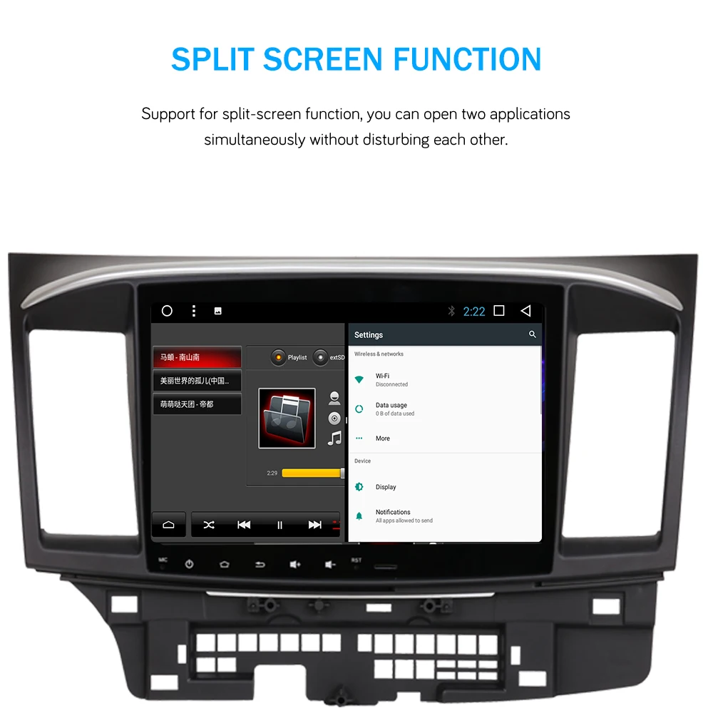 Excellent Bonroad Android 8.1.0 Car Radio multimedia player  For Mitsubishi Lancer 2010-2015 Radio GPS Navigation Video Audio Player 10