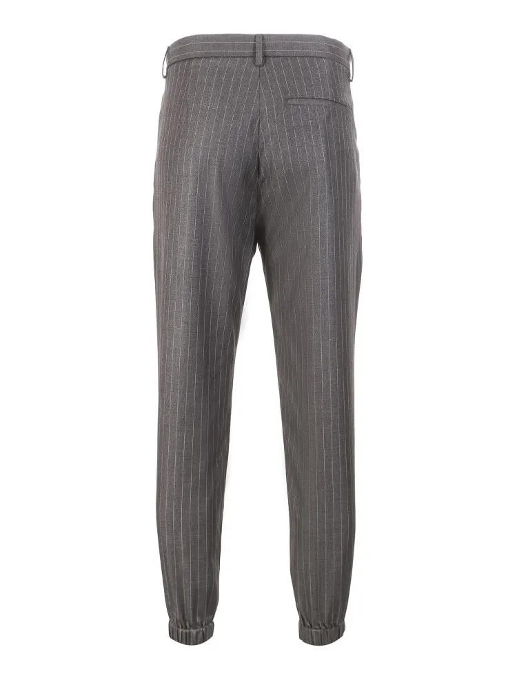 Jack Jones/серые зауженные укороченные брюки в Вертикальную Полоску с завязками на лодыжке; мужская одежда 219214525