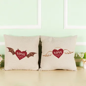 

Valentine's Day couple Gentleman lady heart shape Love wedding gift cushion cover wholesale sofa party decorative pillow case