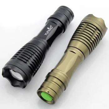 

Xm-l T6 1000lm Aluminum Alloy Waterproof Led Flashlight Torch Light For 18650 Aaa Rechargeable Battery 5 Modes Black Golden
