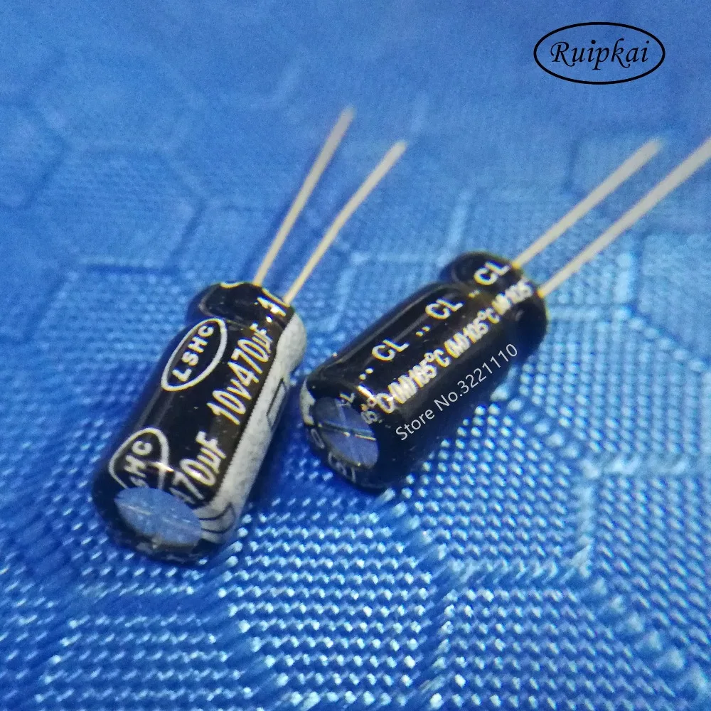 50pcs 470UF 10V 6.3x12mm Aluminum Electrolytic Capacitor 10V470UF CL series 105 temperature life