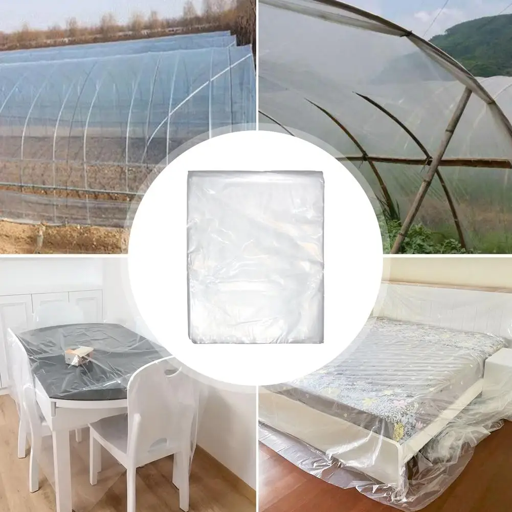 60UM Greenhouse Transparent Plastic Film Dustproof Sealing Antifreeze Film Cover For Plants Furniture