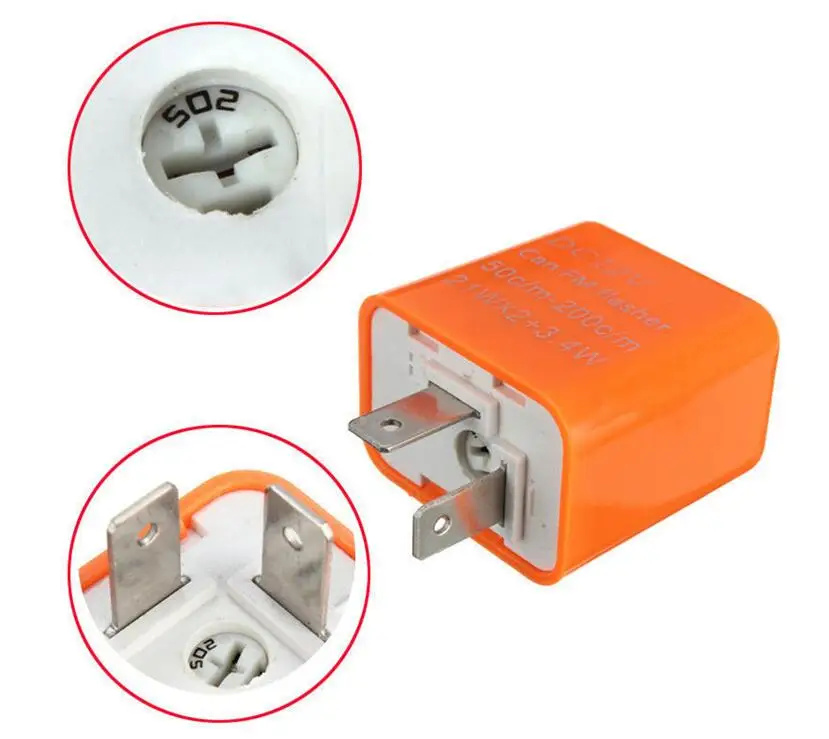 

Motorcycle Turn Signal Beeper 12V 2 Pin Motorbike Flasher Relay Turn Signal Indicator Adjustable frequency LED flasher