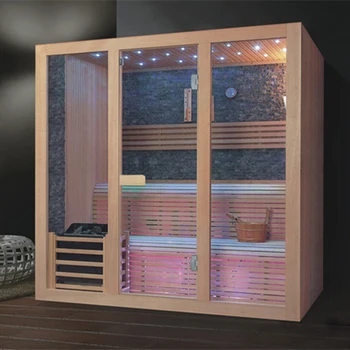 

custom size 6-8 person sauna in poland, dry sauna rooms infrared