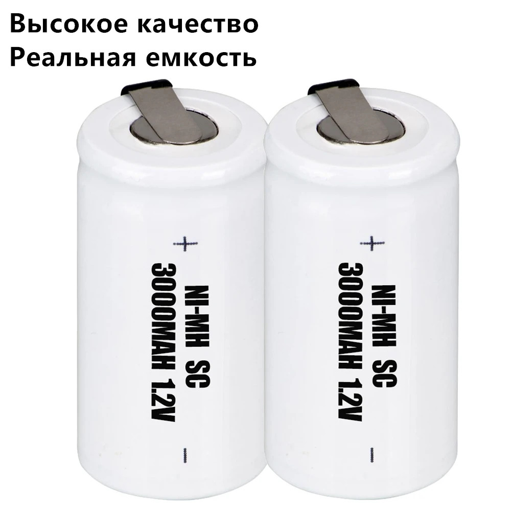 2 шт. аккумулятор SC 1 v 3000 mah nimh электроинструменты для dewalt bosch hitachi