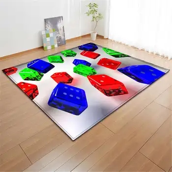

3 D Rubik's Cube Printed Living Room Carpets Kids Room Decor Baby Play Mat Soft Flannel Memory Foam Tea Table Area Rugs Carpet