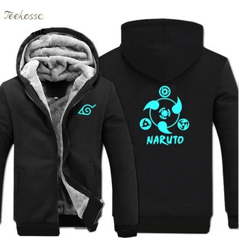 

Japan Anime Naruto Jacket Night Lights Luminous Men 2020 Winter Mens Sweatshirt Zip Up Plus Size Hoodies Fashion Warm Hoodie 5XL