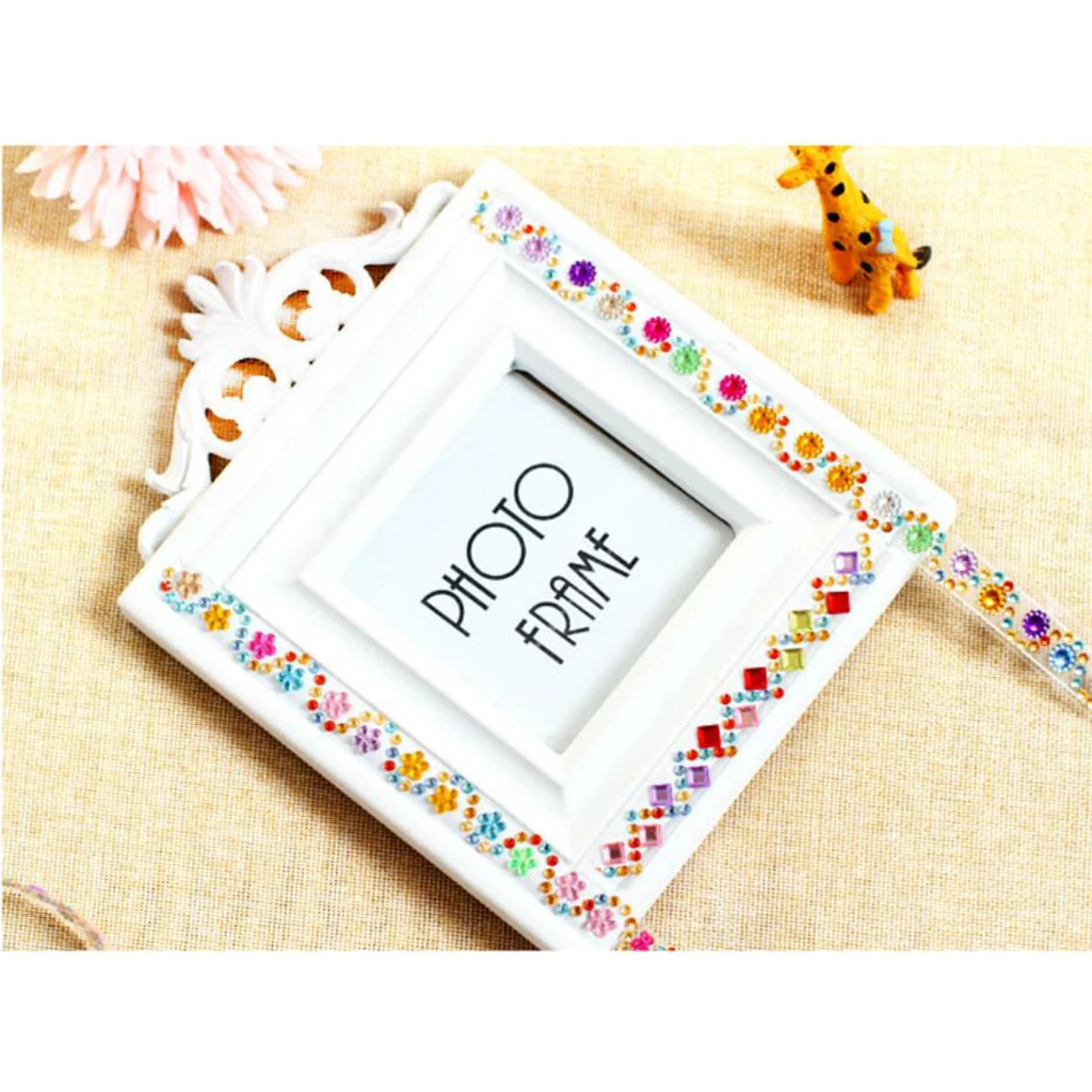  4 Rolls Bling Self-Adhesive Acrylic Rhinestone Diamond Gem Sticker Tape Embellishments for Scrapbooking Craft Decoration