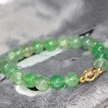 

Factory outlet natural stone popcorn agat onyx carnelian apple green 8mm round beads bracelet for women jewelry 7.5inch B2029