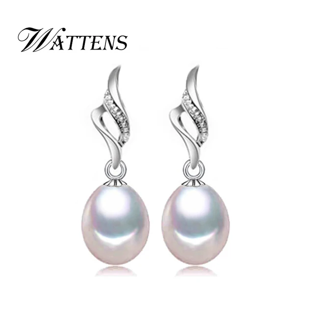 Wattens Long Pearl Drop Earrings White Pink For Wattens Long Pearl Drop Earrings White Pink For Women Wedding Fashion Jewelry Gift