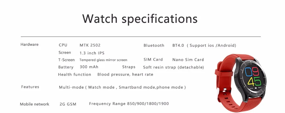 Время владельца G8 Смарт-часы спортивные пульсометр Монитор артериального давления поддержка sim-карты часы телефон MTK2502 для Android IOS
