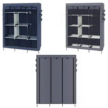 

69 inch High-leg Non-woven Fabric Assembled Cloth Wardrobe Home Organizer E5M1