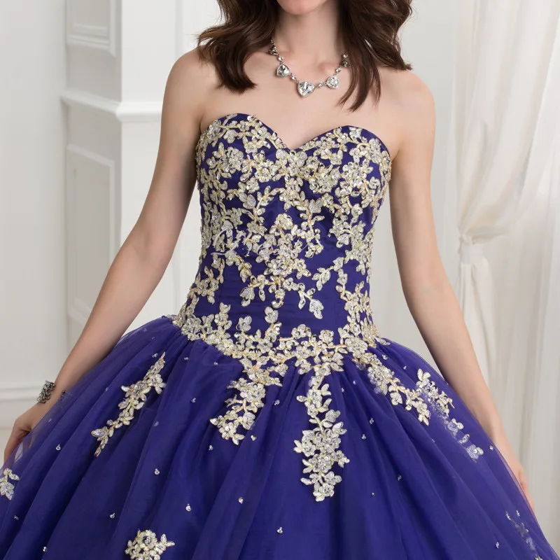 dark royal blue quinceanera dresses