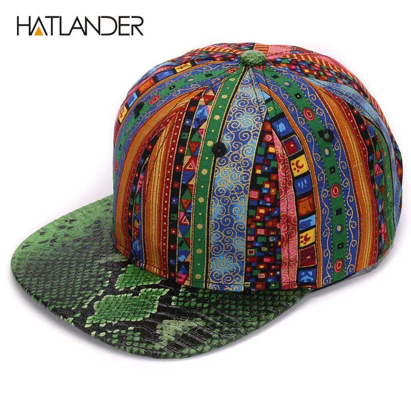 HATLANDER,, кожа, змеиная кожа, бейсболки с плоским козырьком, спортивные кепки, casquette, уличная хип-хоп кепка для мужчин и женщин