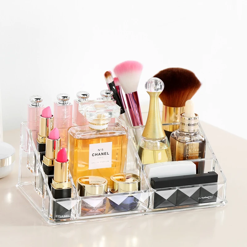 

M Acrylic Cosmetic Box Lipsticks Storage Case Makeup Organizer Cosmetic Containers Perfume Storage Box Diamond Storage C207
