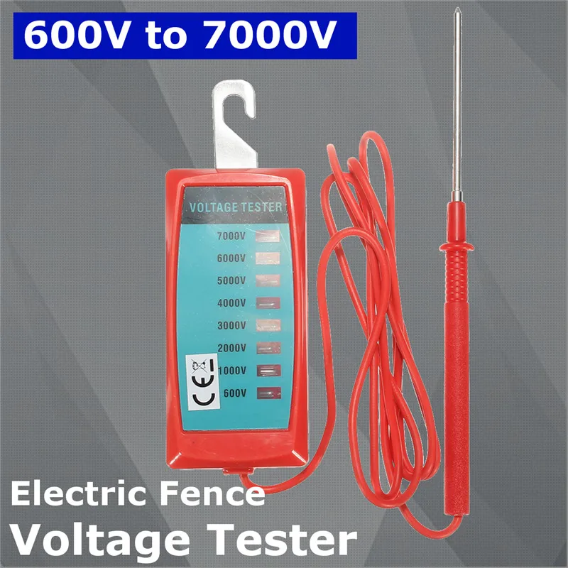 

Voltage Tester 600V to 7000V Handheld Electric Fence Voltmeter Detector Meter Volt Measure Garden Neon Lamp Maker Tool