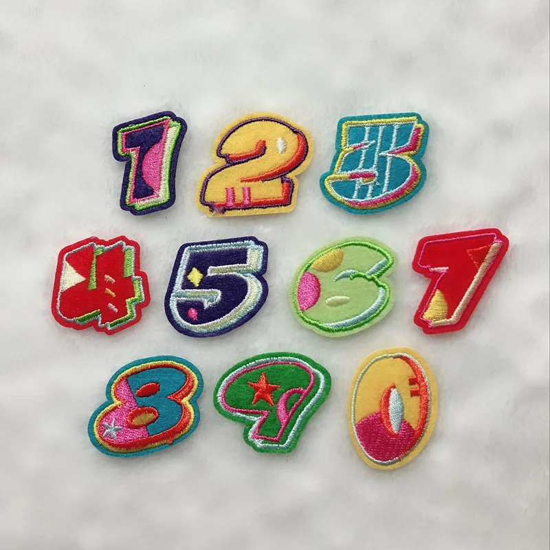 cute numbers patches for kids clothes