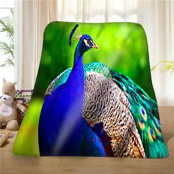 

Custom ahd-peacock- (1) Blanket Soft Fleece DIY Your Picture Decoration Bedroom Sofa Multi Size#928-01-2