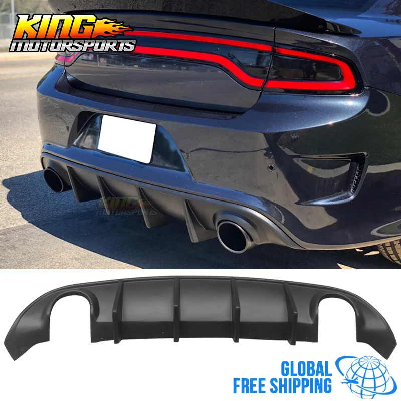 KKoneAuto Rear Diffuser for 2015-2021 Charger SRT Rear Lip Bumper PP Valance Diffuser OE Style 