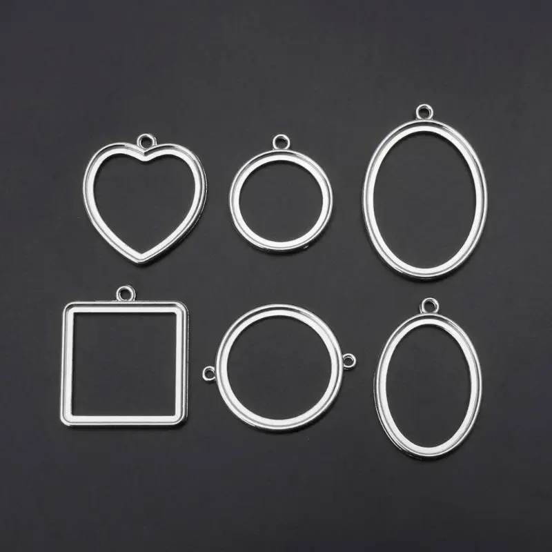 

10Pcs Pressed Flower Blank Frame Pendant Hollow Open Bezel Charms Jewelry Making