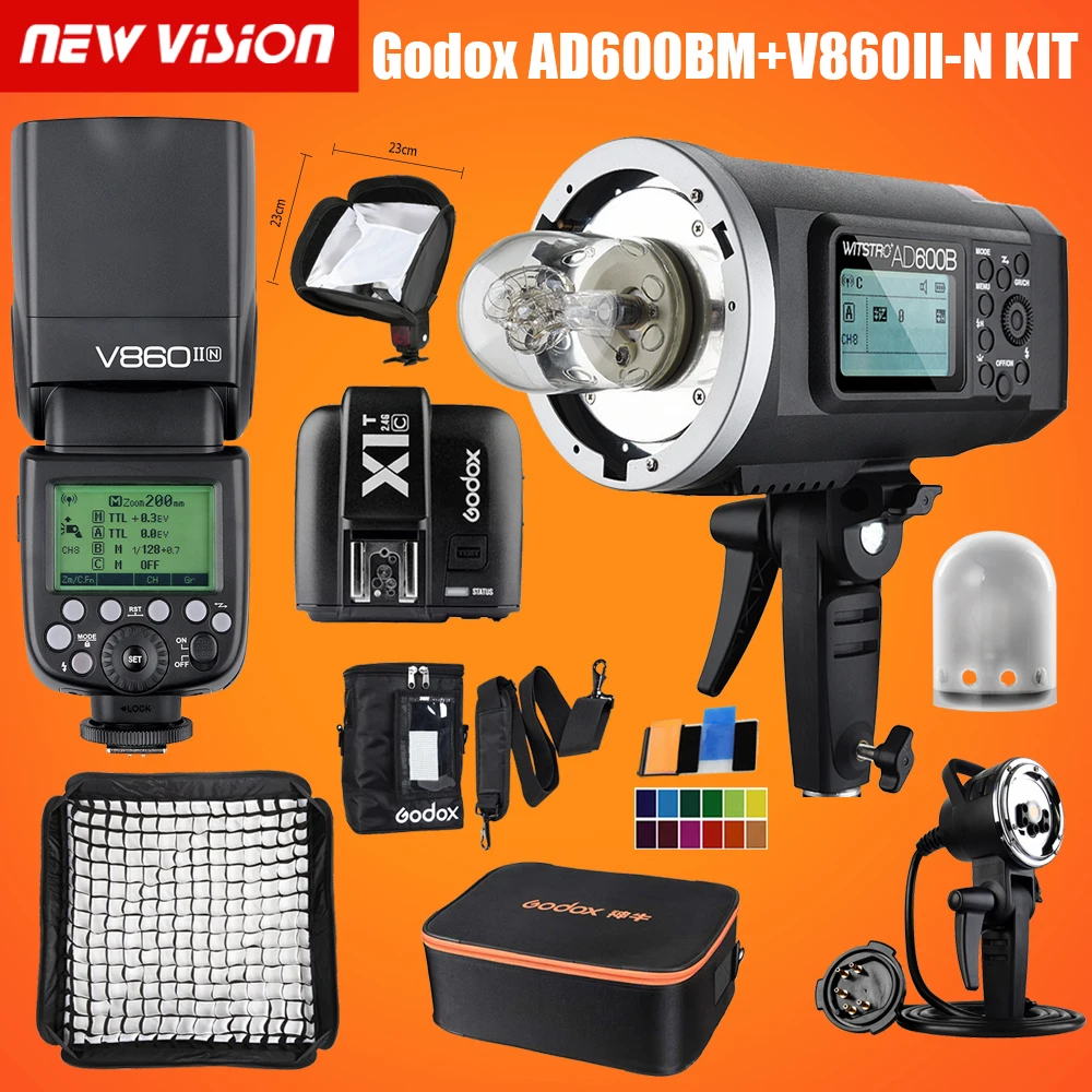   Godox AD600BM 1/8000 HSS GN87 + V860II-N E-TTL Speedlite HSS 1/8000 -   + X1T-N   Nikon