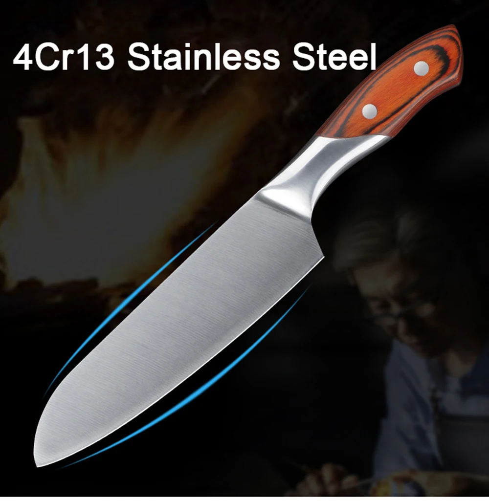 Германия 4Cr13 нож шеф-повара бритва острые кухонные ножи шеф-повара из нержавеющей стали высокоуглеродистые 58HRC столовые приборы кухонные ножи с деревянной ручкой