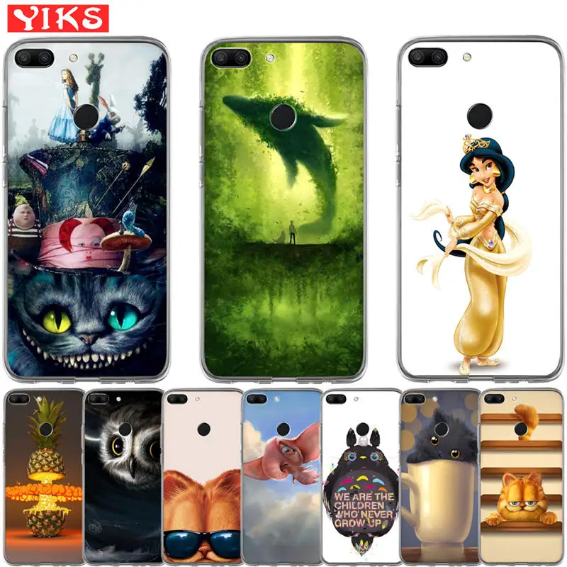 

Cute animal owl cat pattern Coque For Huawei Honor 10 9 8 Lite 7 7A 7X 7C 6A 6X Silicone Case Cover Fundas Capinha Etui