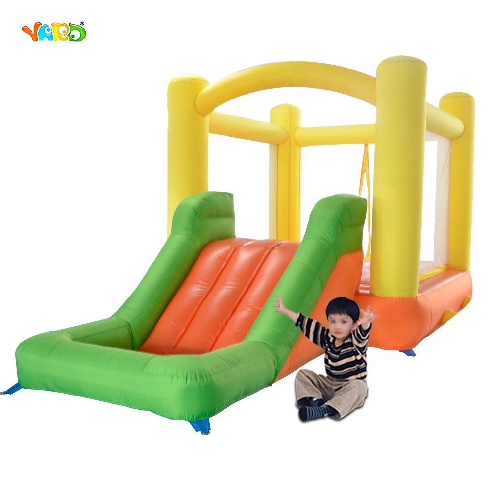 YARD Backyard Family Nylon Mini Inflatable Bouncer Jumper Bounce House Outdoor Kids Toys and Games