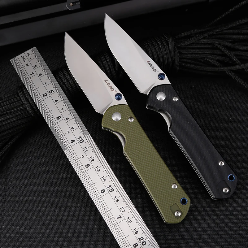 

LAND 910 plus pocket folding knife 12C27 stainless steel outdoor camping survival edc tool portable fruit knife